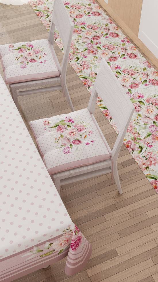 PETTI Cuscini per Sedie Coprisedia 6 Pezzi Shabby Pois Cipria Economico