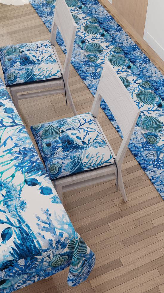 PETTI Cuscini per Sedie Coprisedia 6 Pezzi Corallo Blu Offerte
