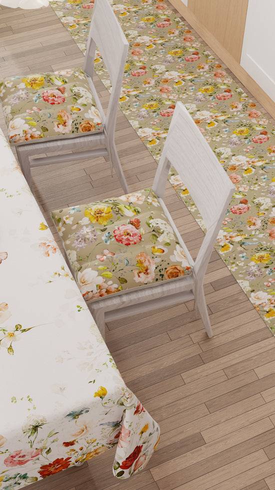 PETTI Cuscini per Sedie Coprisedia 6 Pezzi Floreale-06 Beige In Saldo