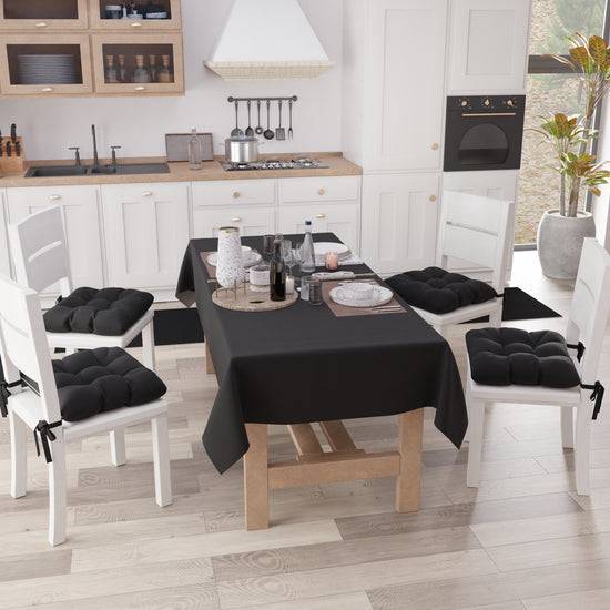 PETTI Cuscini per Sedie Cucina, Cuscini Coprisedie 6 Pezzi Nero Prezzo di fabbrica