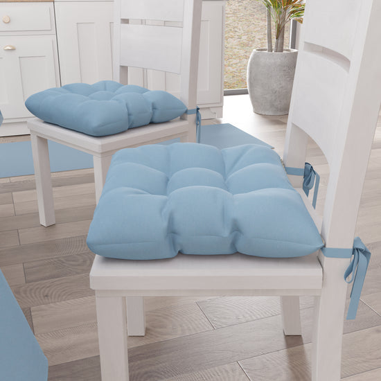 PETTI Cuscini per Sedie Cucina, Cuscini Coprisedie 6 Pezzi Azzurro Fornitura limitata