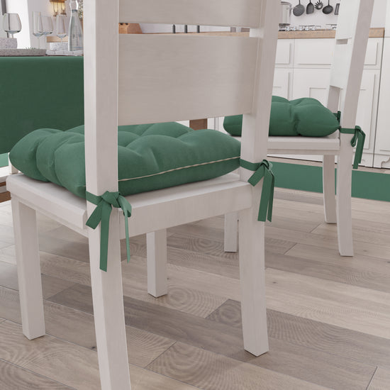 PETTI Cuscini per Sedie Cucina, Cuscini Coprisedie 6 Pezzi Verde Smeraldo Offerta Pasqua