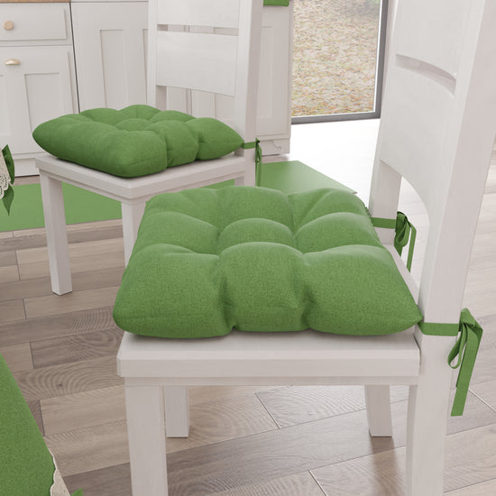 PETTI Cuscini per Sedie Coprisedia Shabby Chic Tinta Unita Verde Offerta Giorno del Papà