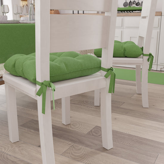 PETTI Cuscini per Sedie Coprisedia Shabby Chic Tinta Unita Verde Offerta Giorno del Papà
