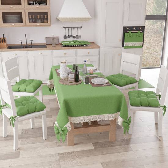 PETTI Cuscini per Sedie Coprisedia Shabby Chic Tinta Unita Verde Offerta Giorno del Papà