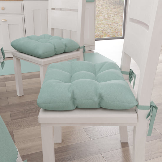 PETTI Cuscini per Sedie Coprisedia Shabby Chic Tinta Unita Verde Acqua Offerta Anniversario