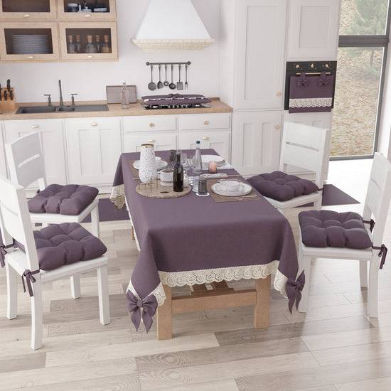 PETTI Cuscini per Sedie Coprisedia Shabby Chic Tinta Unita Malva Smaltimento dello stoccaggio