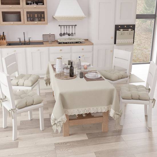 PETTI Cuscini per Sedie Coprisedia Shabby Chic Tinta Unita Beige Offerta migliore