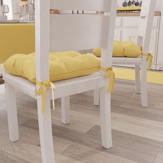 PETTI Cuscini per Sedie Coprisedia Shabby Chic Tinta Unita Giallo Latest fashion