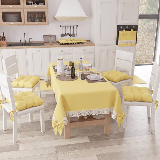 PETTI Cuscini per Sedie Coprisedia Shabby Chic Tinta Unita Giallo Latest fashion