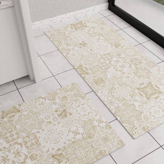 PETTI Tappeto Cucina Antiscivolo moderno Passatoia Cucina lavabile Vietri 02 Beige
