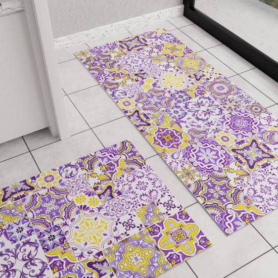 PETTI Tappeto Cucina Antiscivolo moderno Passatoia Cucina lavabile Vietri 02 Viola