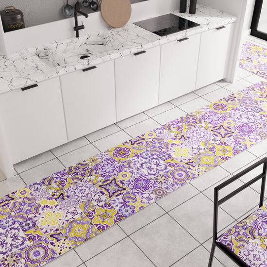 PETTI Tappeto Cucina Antiscivolo moderno Passatoia Cucina lavabile Vietri 02 Viola Grandi sconti