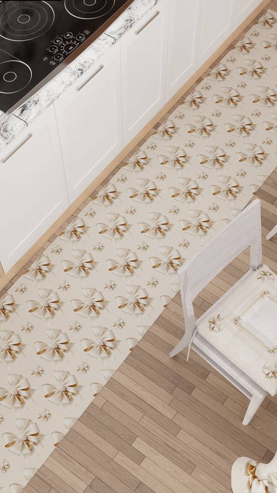 PETTI Tappeto Cucina Antiscivolo Passatoia Cucina lavabile, Cucina Fiocco Beige Liquidazione