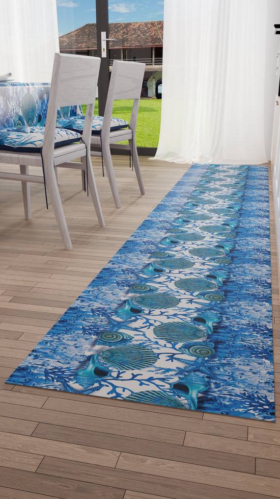 PETTI Tappeto Cucina Antiscivolo Passatoia Cucina lavabile, Corallo Blu Offerta settimanale