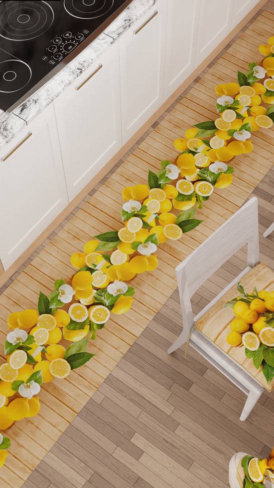 PETTI Tappeto Cucina Antiscivolo Passatoia Cucina lavabile, Lemon Ritorno libero