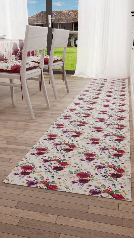 PETTI Tappeto Cucina Antiscivolo Passatoia Cucina lavabile, Floreale-07 Bianco Fino al 60% di sconto