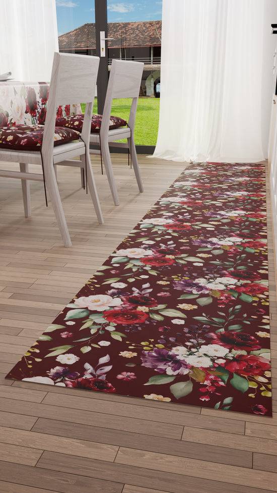 PETTI Tappeto Cucina Antiscivolo Passatoia Cucina lavabile, Floreale-07-Bordeaux Fino al 65% di sconto