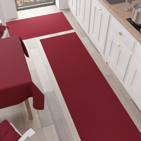 PETTI Tappeto Cucina Passatoia Cucina Tinta Unita Bordeaux