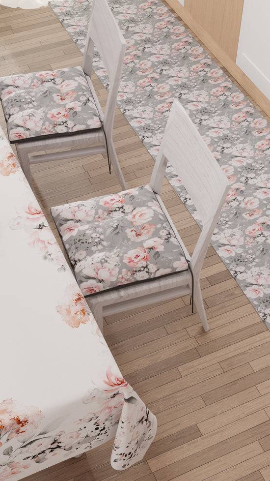 PETTI Cuscini per Sedie Coprisedia 6 Pezzi Floreale-17 Grigio Qualità