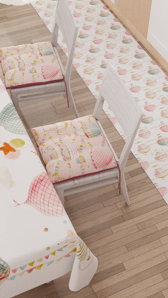 PETTI Cuscini per Sedie Coprisedia 6 Pezzi Party Elephants Rosa Promozione