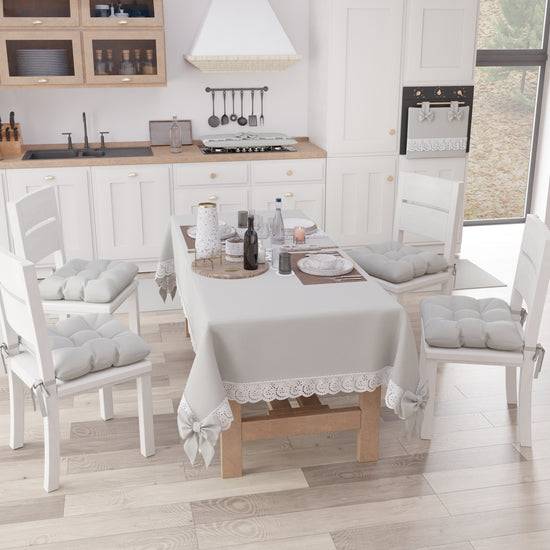 PETTI Cuscini per Sedie Coprisedia Shabby Chic Tinta Unita Grigio Chiaro Affare Del Giorno