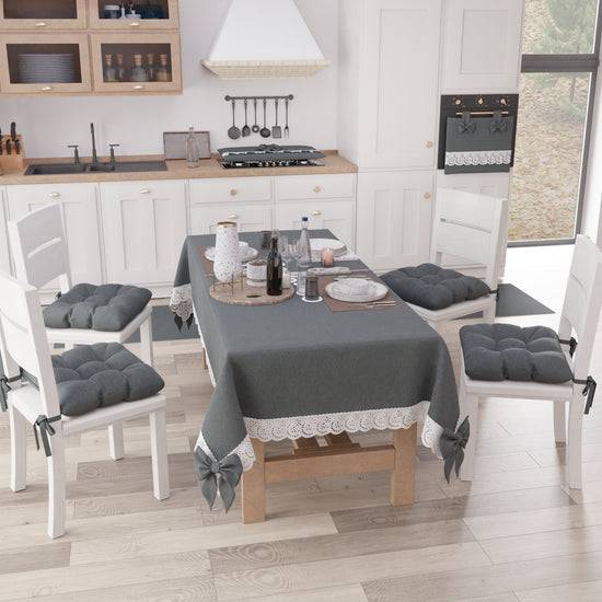 PETTI Cuscini per Sedie Coprisedia Shabby Chic Tinta Unita Grigio Scuro Prezzo Ridotto