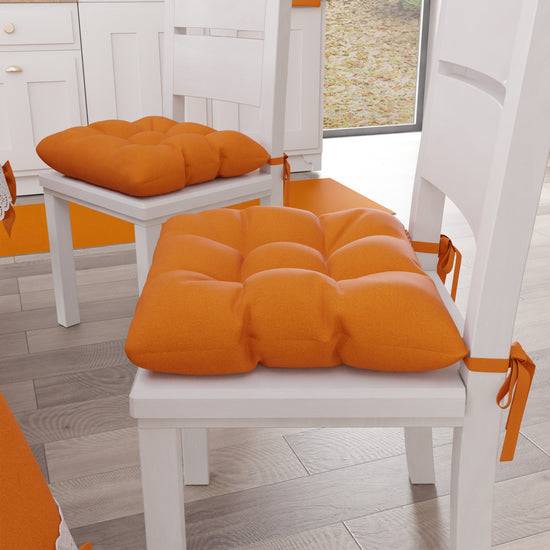 PETTI Cuscini per Sedie Coprisedia Shabby Chic Tinta Unita Arancio Sottocosto
