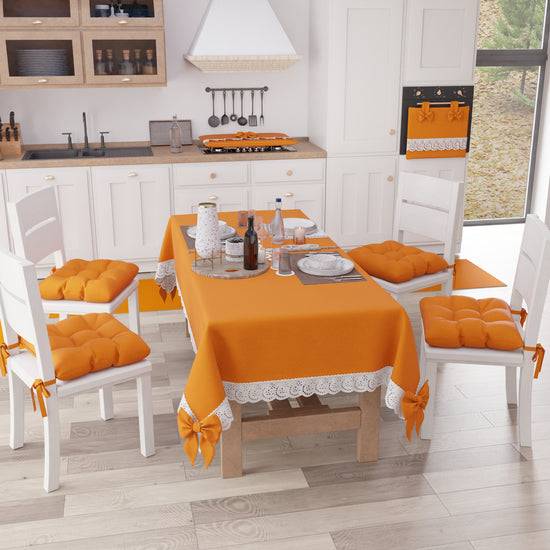 PETTI Cuscini per Sedie Coprisedia Shabby Chic Tinta Unita Arancio Sottocosto