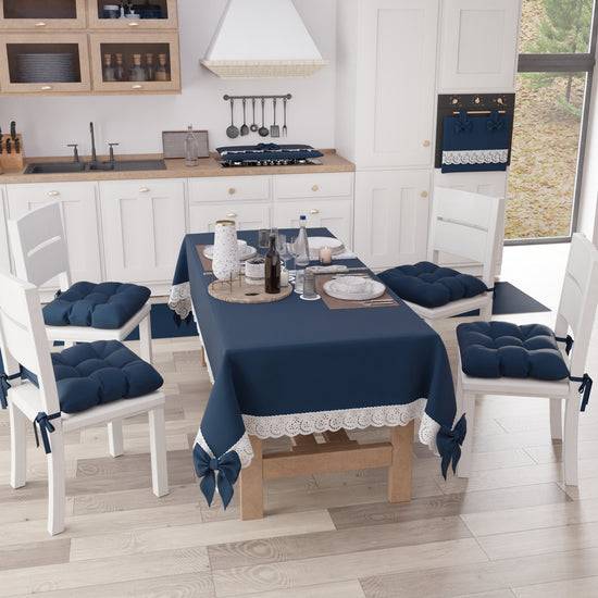 PETTI Cuscini per Sedie Coprisedia Shabby Chic Tinta Unita Blu Notte Convenienza