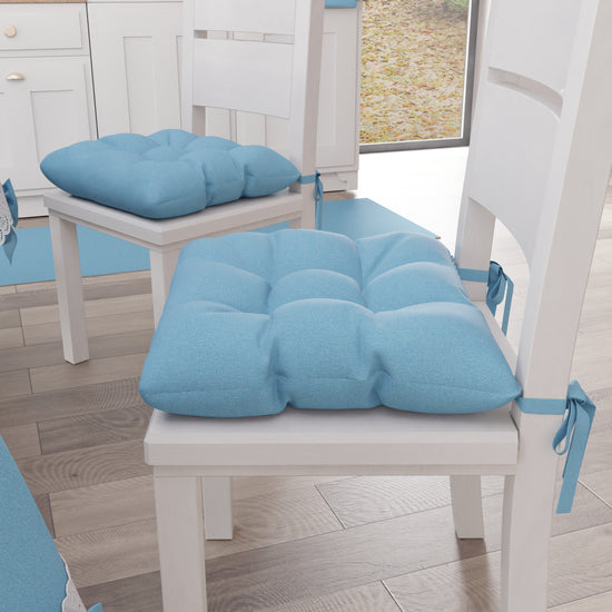 PETTI Cuscini per Sedie Coprisedia Shabby Chic Tinta Unita Celeste Novità