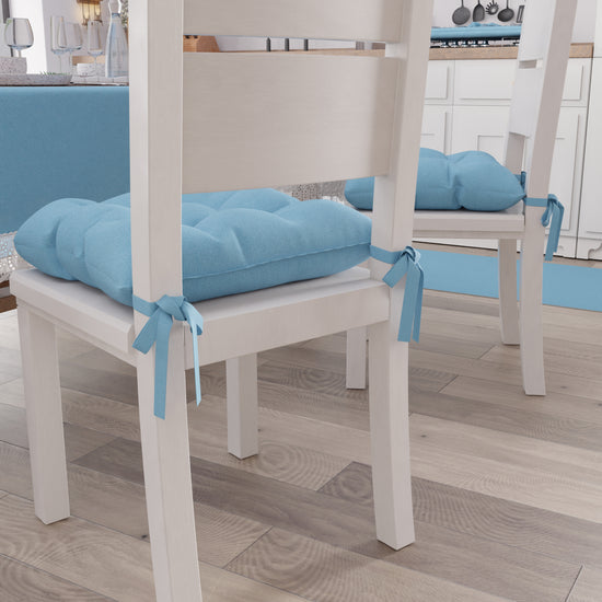 PETTI Cuscini per Sedie Coprisedia Shabby Chic Tinta Unita Celeste Novità