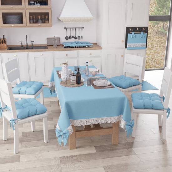 PETTI Cuscini per Sedie Coprisedia Shabby Chic Tinta Unita Celeste Novità