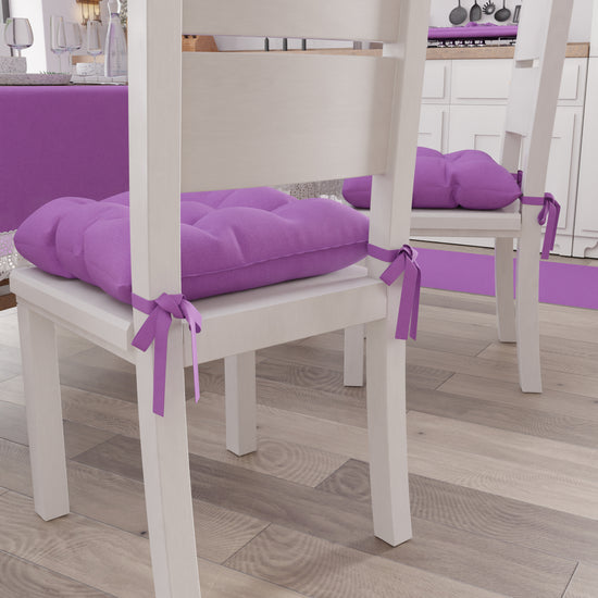 PETTI Cuscini per Sedie Coprisedia Shabby Chic Tinta Unita Lilla Presa