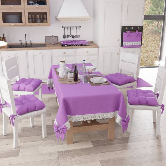 PETTI Cuscini per Sedie Coprisedia Shabby Chic Tinta Unita Lilla Presa