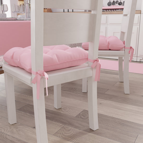 PETTI Cuscini per Sedie Coprisedia Shabby Chic Tinta Unita Rosa Offerta