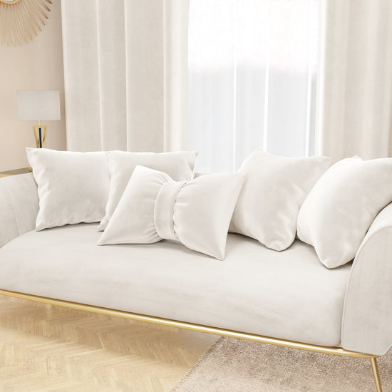 PETTI Cuscino Arredo Fiocco in Velluto 40x50 cm, Cuscino divano Bianco Vendita Calda