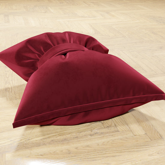 PETTI Cuscino Arredo Fiocco in Velluto 40x50 cm, Cuscino divano Bordeaux Moda