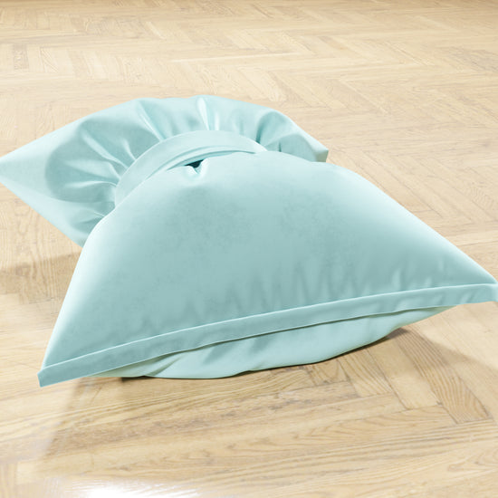 PETTI Cuscino Arredo Fiocco in Velluto 40x50 cm, Cuscino divano Celeste Prezzo di fabbrica