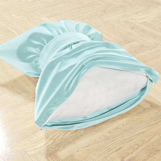 PETTI Cuscino Arredo Fiocco in Velluto 40x50 cm, Cuscino divano Celeste Prezzo di fabbrica