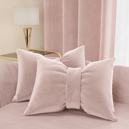 PETTI Cuscino Arredo Fiocco in Velluto 40x50 cm, Cuscino divano Cipria