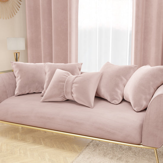PETTI Cuscino Arredo Fiocco in Velluto 40x50 cm, Cuscino divano Cipria Flash Sale