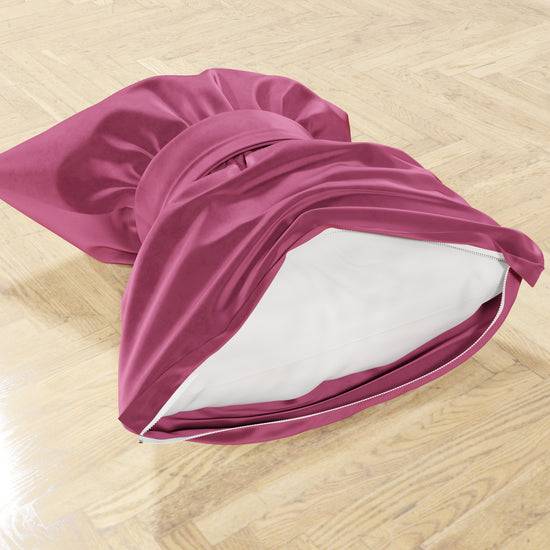 PETTI Cuscino Arredo Fiocco in Velluto 40x50 cm, Cuscino divano Fucsia Vendite stagionali
