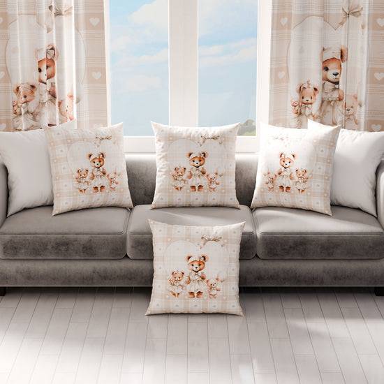 PETTI Cuscini, Copricuscini Divano, Cuscini Arredo in Stampa Digitale Teddy Love Tortora Offerta Pasqua