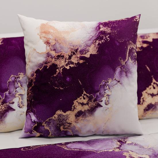 PETTI Cuscini, Copricuscini Divano, Cuscini Arredo in Stampa Digitale Marble 01 Viola Offerta migliore