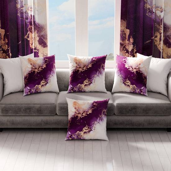 PETTI Cuscini, Copricuscini Divano, Cuscini Arredo in Stampa Digitale Marble 01 Viola Offerta migliore