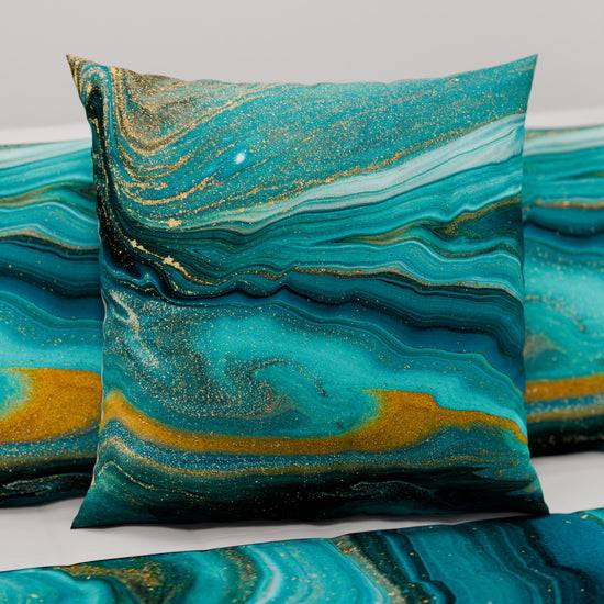 PETTI Cuscini, Copricuscini Divano, Cuscini Arredo in Stampa Digitale Marble 02 Verde Latest fashion
