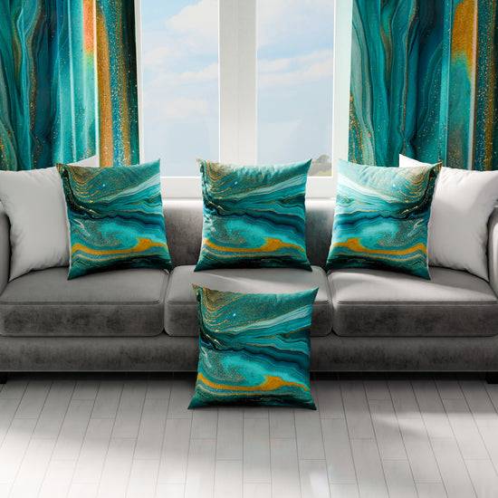 PETTI Cuscini, Copricuscini Divano, Cuscini Arredo in Stampa Digitale Marble 02 Verde Latest fashion