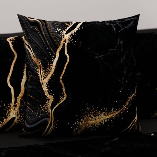 PETTI Cuscini, Copricuscini Divano, Cuscini Arredo in Stampa Digitale Marble 07 Nero Offerte esclusive