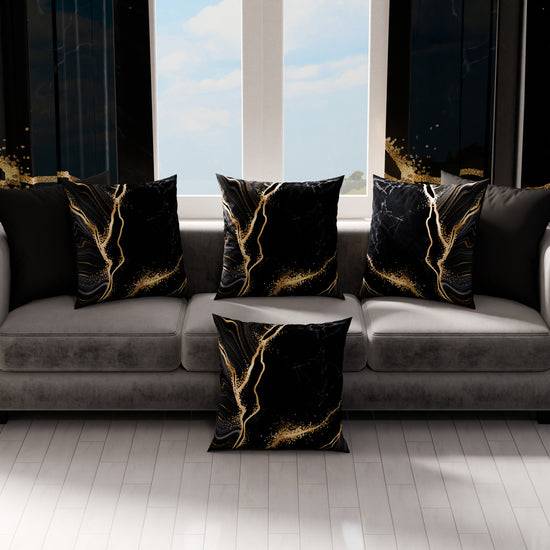 PETTI Cuscini, Copricuscini Divano, Cuscini Arredo in Stampa Digitale Marble 07 Nero Offerte esclusive